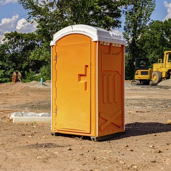 how often are the portable restrooms cleaned and serviced during a rental period in McKenney